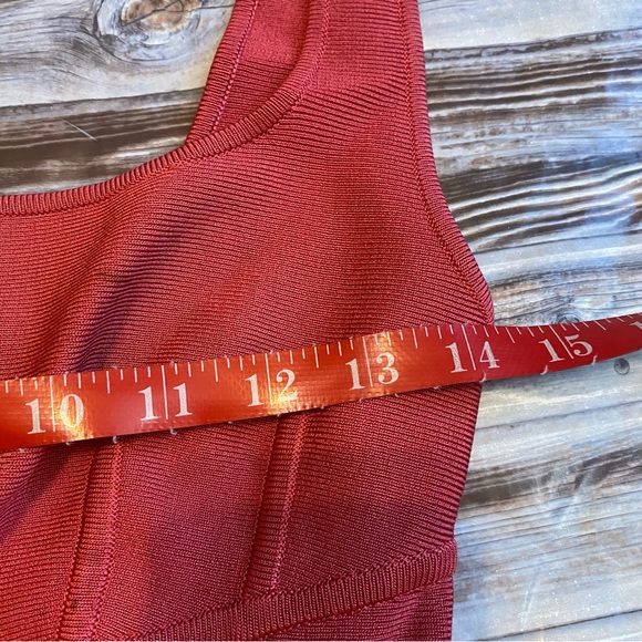 Herve Leger Corset Seam Square Neck Knit Bandage Mini Dress Pink Sz S - Picture 10 of 11